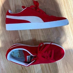 Red suede puma sneakers classic XXL women 8.5